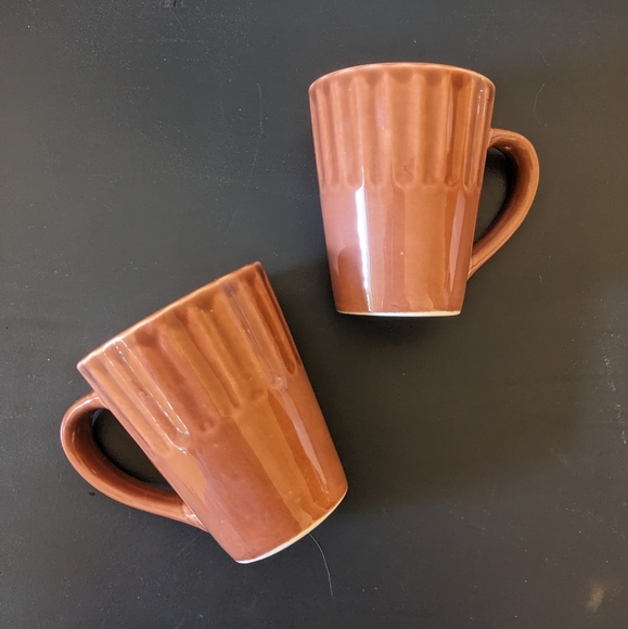 🌈10/$15🌈 Pair of Libbey mugs burnt orange fall - Picture 1 of 4